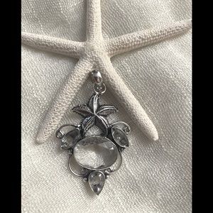 NEW Crystal Topaz 925 Silver, Handmade Pendant 2.1”